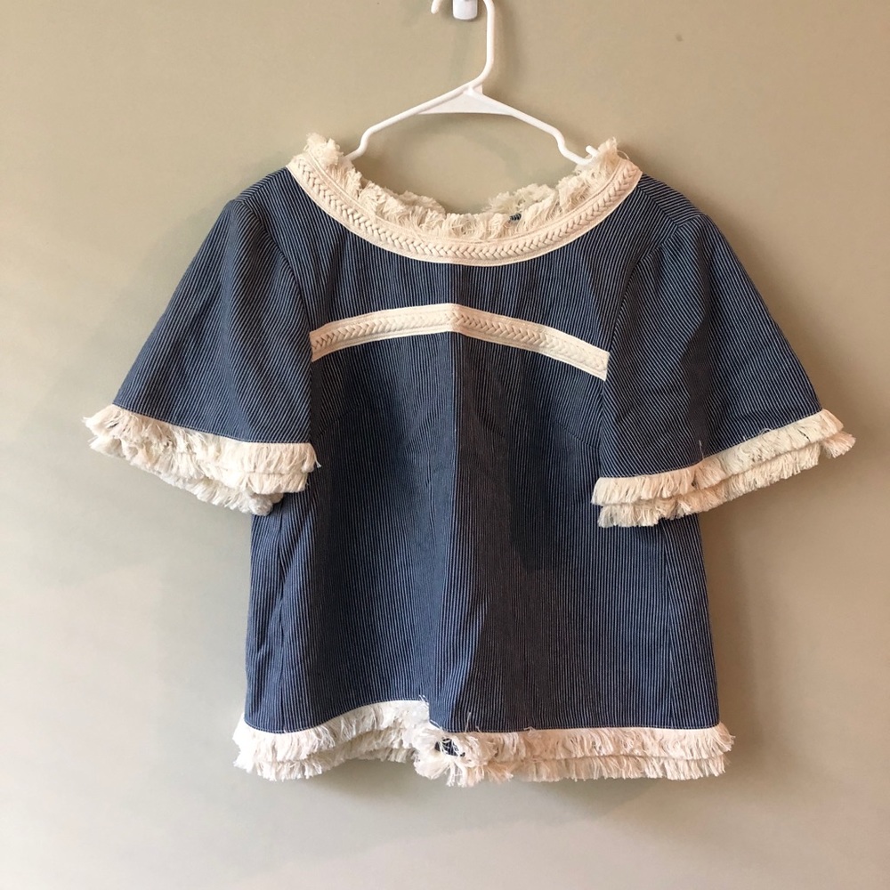 N/Nicholas blue and white set. NEVER WORN